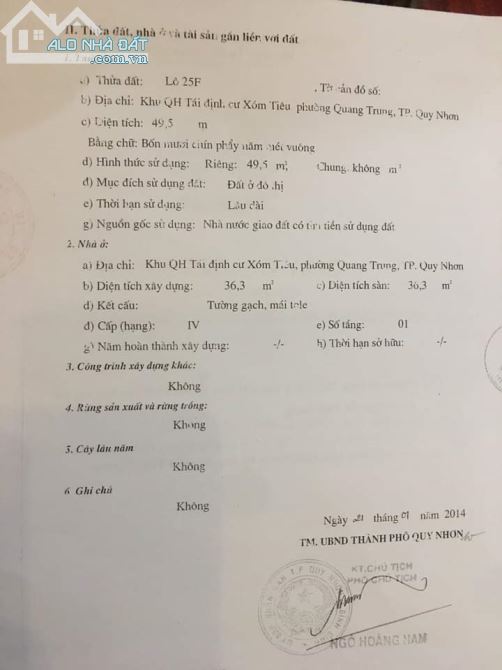 Bán nhà mặt tiền khu xóm tiêu phường quang trung giá 2,1ty