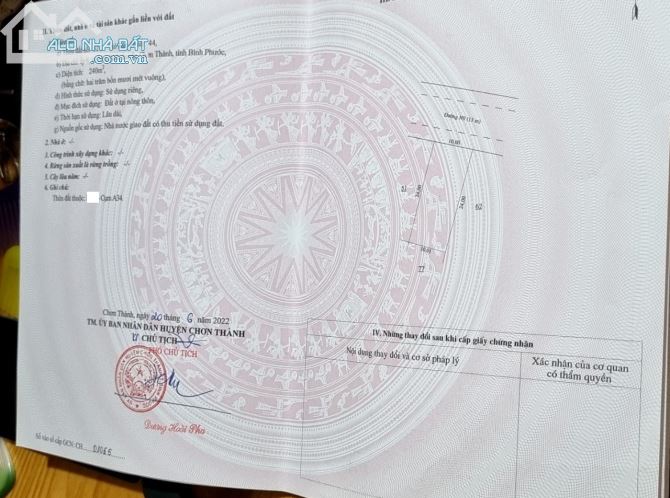 2 Lô TĐC ấp 6 xã Nha Bích - Chơn Thành – 5m - 10m giá rẻ nhất thị trường