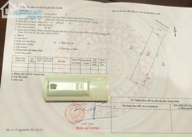 Bán đất mặt phố Nguyễn thị duệ tphd.dt 264,2m mặt tiền 7,96m hậu 8,24m.hướng đông Bắc.