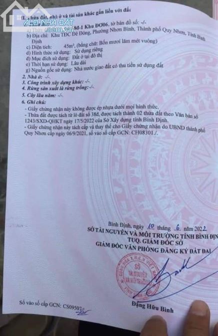 Bán đất khu đê đông ,phường nhơn bình giá 2ty290 - 1