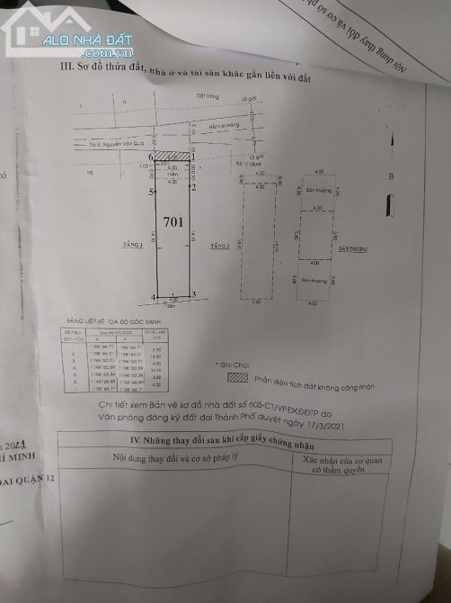 NHÀ 1/ ĐƯỜNG NGUYỄN VĂN QUÁ, ĐÔNG HƯNG THUẬN, QUẬN 12, 4X17, 3 TẦNG - 4