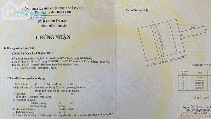 Bán Đất Mặt Tiền Đường Tôn Đức Thắng Phường Xuân An Phan Thiết 100m2 Hướng Tây giá 6 tỷ - 4