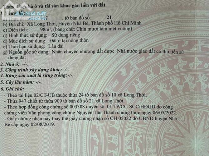 Đất đường Nguyễn Văn Tạo, Nhà Bè, 7x14  giá 3.5 tỷ , sổ đẹp