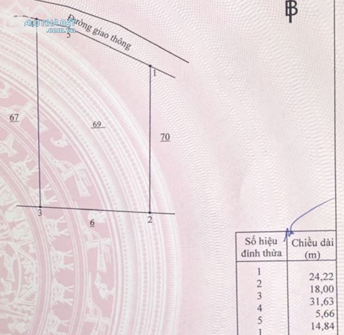Bán đất 516 m2 KP Phú Mỹ, phường Xuân Lập, Tp Long Khánh