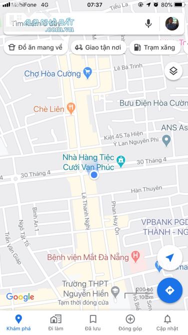 Bán lô đất MT đường 30/4, Hòa Cường Bắc, Hải Châu. DT: 145m2, khu KD sầm uất. Giá: 16tỷ200 - 1