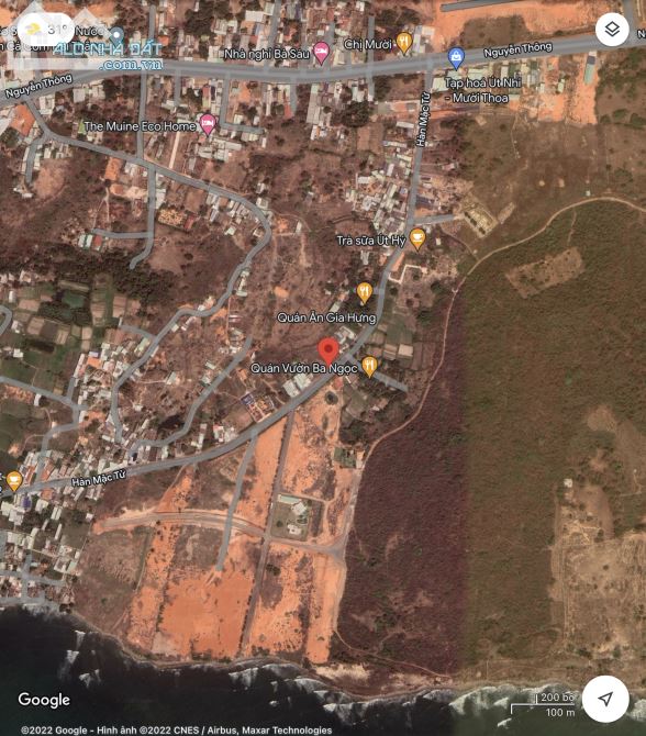 Bán đất mặt tiền đường Hàn Mặc Tử Phường Phú Hài Phan Thiết 2314m2 ngang 59m giá 11tr/m2