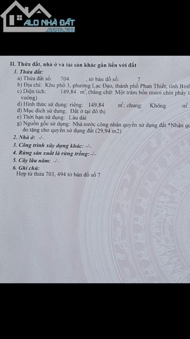 Bán đất mặt tiền Đường Trần Hưng Đạo Phường Lạc Đạo TP Phan Thiết 150m2 giá 13.5 tỷ - 2