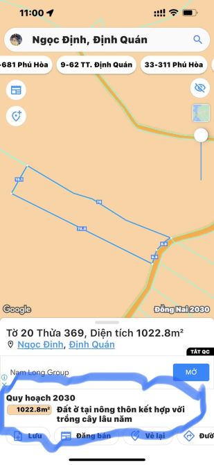 1022m2 (15mx75m) ĐẤT Ở NÔNG THÔN CÁCH SÔNG ĐỒNG NAI NHÀ THỜ CHỢ TRƯỜNG HỌC 300M CHỈ 1TY2 - 2
