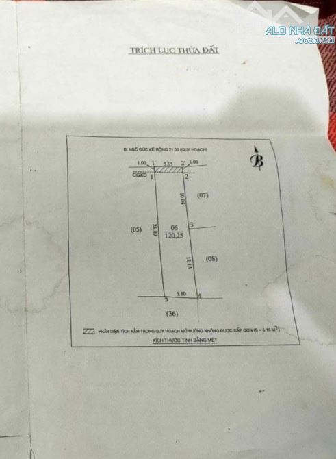 Cần bán gấp lô đất mặt Đường Ngô Đức Kế, Vinh Tân, TP Vinh 120m2,hướng Bắc - 3