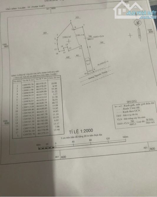 Bán đất 4915,05m2 mặt tiền đường Nguyễn Thông,Phường Phú Hài, Phan Thiết, Bình Thuận