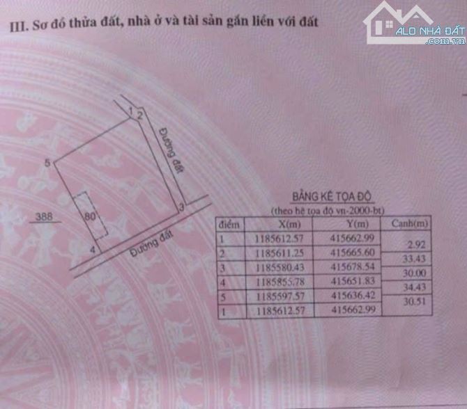 Đất ở 30x33 hai mặt tiền, cách Sông Dinh 250m, 1,5 tỷ - 3