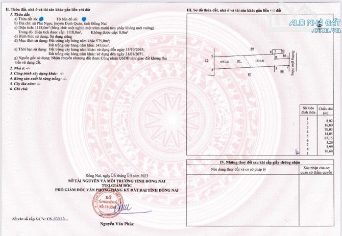 BÁN ĐẤT 1 SẸC QUỐC LỘ 20 DT: 1218M2(14MX70M) CÓ SẴN 100M2 THỔ CƯ CÁCH QL 20 900M CHỈ 1TY4 - 1