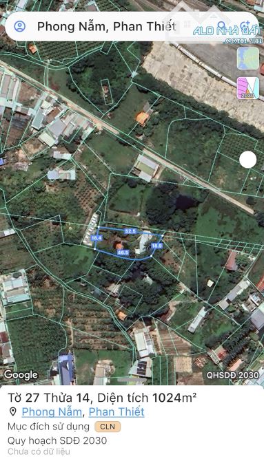 Bán nhà vườn 1238m2 Phong Nẫm, TP Phan Thiết, Bình Thuận - 1