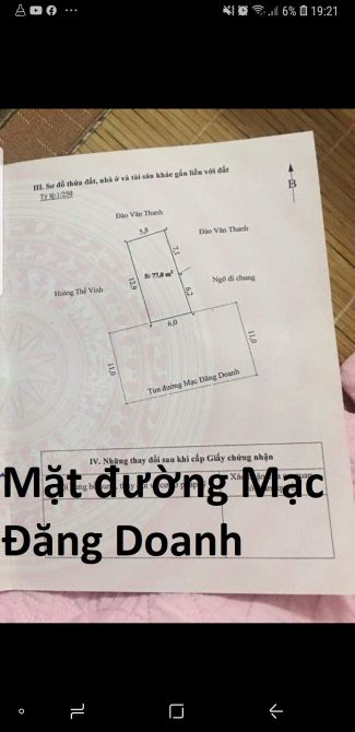 Bán 77m Mặt đường  Mặc Đăng Doanh , Hưng Đạo , Dương Kinh.LH e Kiên