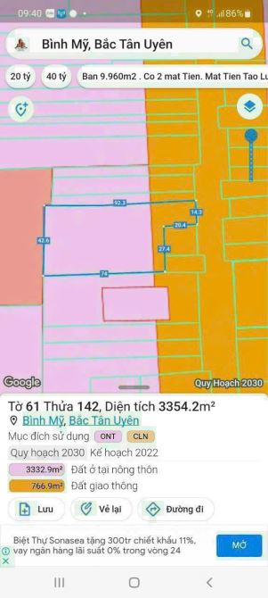 Đất MT ĐT.747 Bình Mỹ, Bắc Tân Uyên, Bình Dương 3.354m2 chỉ 28ty - 1