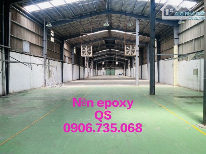 Kho xưởng 1800m² Thuận An đường cont điện 160kva nền epoxy sạch sẽ