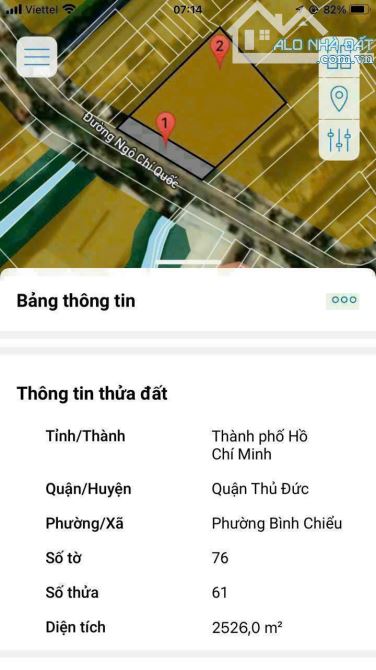 MẶT TIỀN NGÔ CHÍ QUỐC, BINH CHIỂU THỦ ĐỨC, 2400M2 CÓ 2000TC ĐƯỜNG XE CÔNG, GIÁ 95 TỈ TL - 1