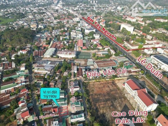 BÁN ĐẤT HẺM ĐIỂU VĂN CẢI. ĐỐI DIỆN TRƯỜNG ĐẠI HỌC TÂY NGUYÊN, BMT. GIÁ CHỈ 1.15 tỷ