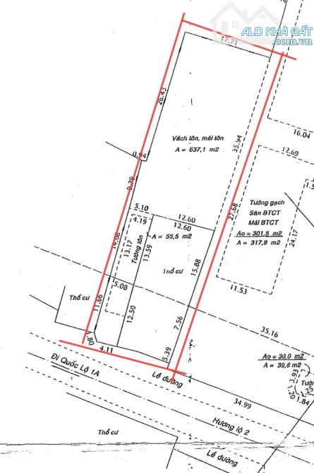 Bán kho xưởng đường Hương Lộ 2, 1100m² ( 16m x 54m ), sẵn kết cấu kho vào sử dụng ngay. - 1