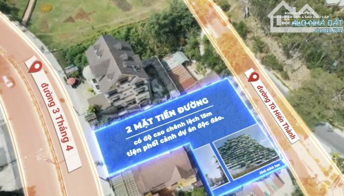 Cần bán lô đất mặt tiền đường 3/4,P3, tp Đà Lạt. 1395m² - 185ty. Xây khách sạn 5 sao - 6