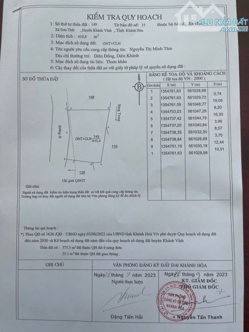 Kẹt tiền bán nhanh Lô Sơn Thái - Khánh Vĩnh vị trí trung tâm giá rẻ - 1