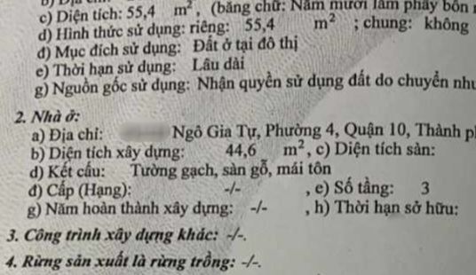 Bán nhà Ngô Gia Tư, Quận 10, 4.2x16, sát mặt tiền, chỉ 4,9 tỷ hơn - 1