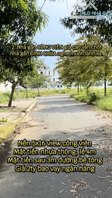 Khu dân cư Xuyên Á,sát Hóc Môn,nền 5x16 view công viên, 2 mặt tiền trước sau - 2