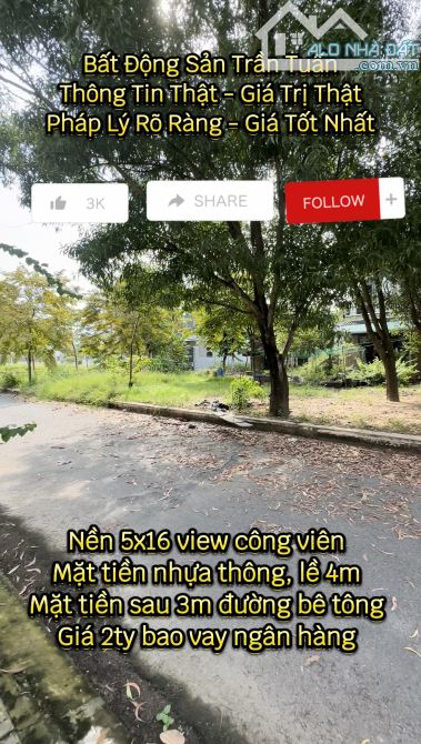 Khu dân cư Xuyên Á,sát Hóc Môn,nền 5x16 view công viên, 2 mặt tiền trước sau - 5