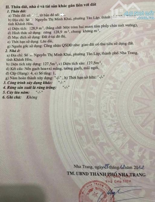 Nhà mặt tiền Nguyễn Thị Minh Khai Tp Nha Trang Khánh Hoà - 1