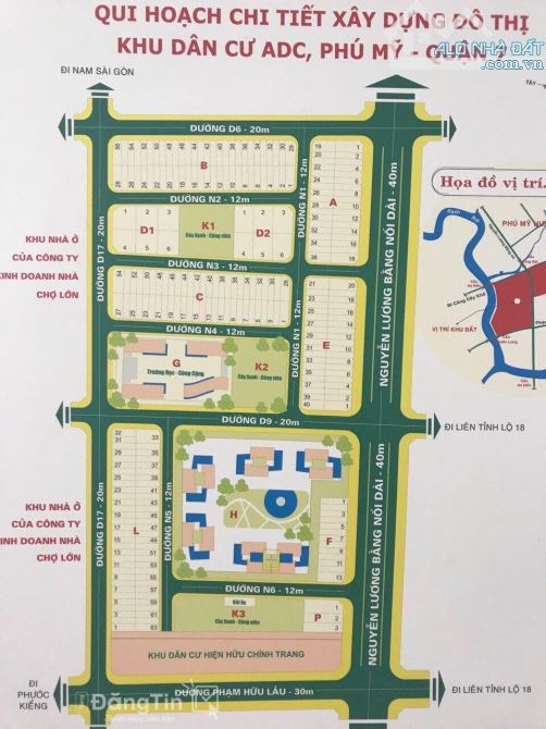 BÁN ĐẤT ADC NGUYỄN LƯƠNG BẰNG, Q7 DT: 5X20M (100M2), Giá 52tr/m2 Xây dựng ngay. - 1