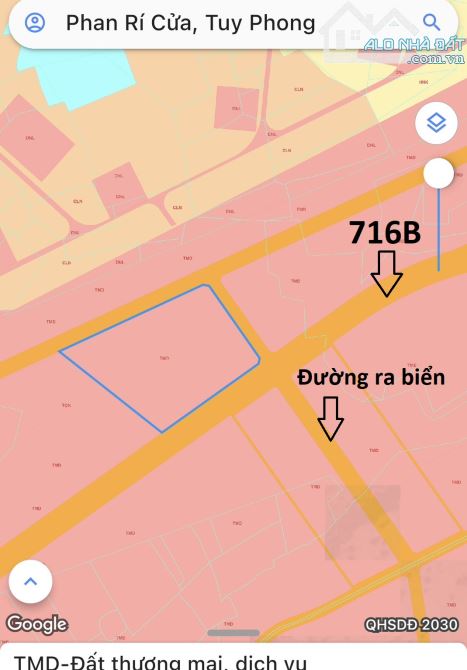 Bán 2 lô đất quy hoạch TMDV mặt tiền đường 716B - giá chỉ 1,9 triệu/m2 - 1