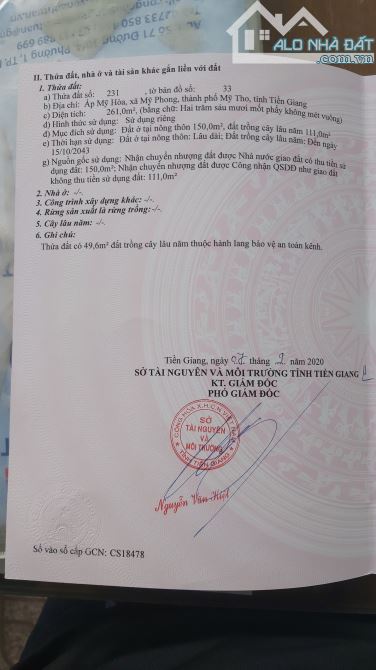 Đất Mặt tiền đường Huyện 90B bên kênh, Mỹ Hòa, Mỹ Phong, Mỹ Tho, Tiền Giang. - 1