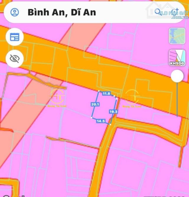 Bán đất gần chợ Bình An, p.Bình An, TP.Dĩ An 19.3x14.5 287.7m2 6.2tỷ TL - 3