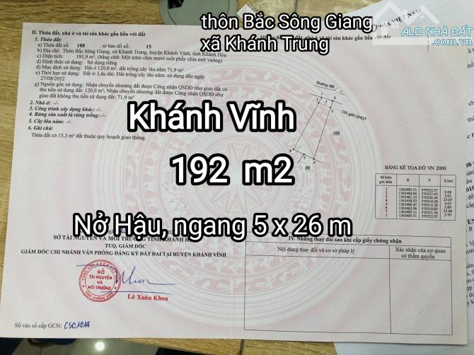 "Bán đất thổ cư Khánh Trung, Khánh Vĩnh cách Tỉnh Lộ 8B chỉ 120m, cách UBND xã Khánh Trung - 3