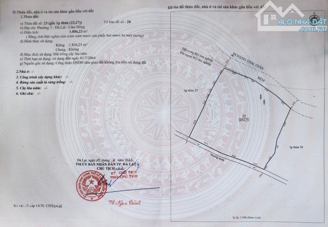 🏆Bán nguyên lô hoặc tách thửa đất nông nghiệp Đ. Đặng Thái Thân, P3 diện tích 1856m2