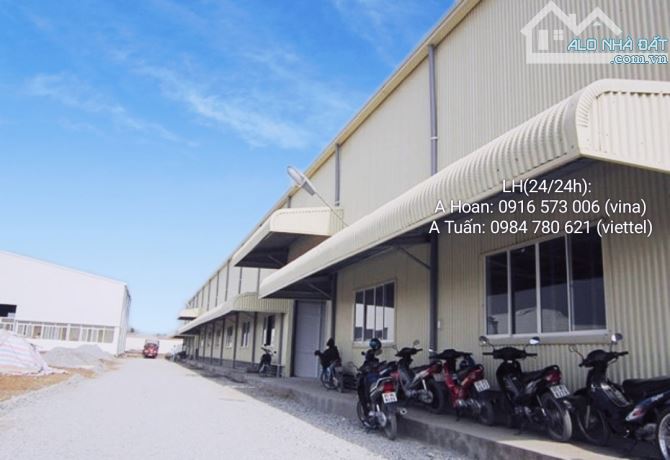 Cho thuê kho - xưởng giá rẻ. DT từ: 500m2, 1000m2, ...đến 150.000m2 tại KCN Tân Quang