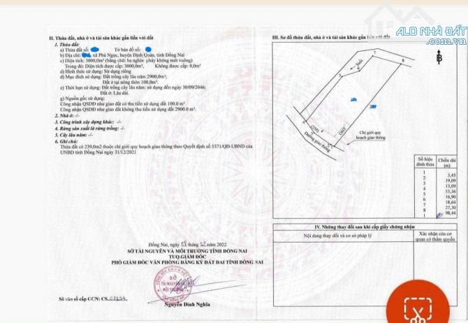 BÁN ĐẤT 1 SẸC QUỐC LỘ 20 3000M2(35MX79M) CÓ SẴN 100M2 THỔ CƯ SUỐI BAO QUANH CHỈ 1TY8