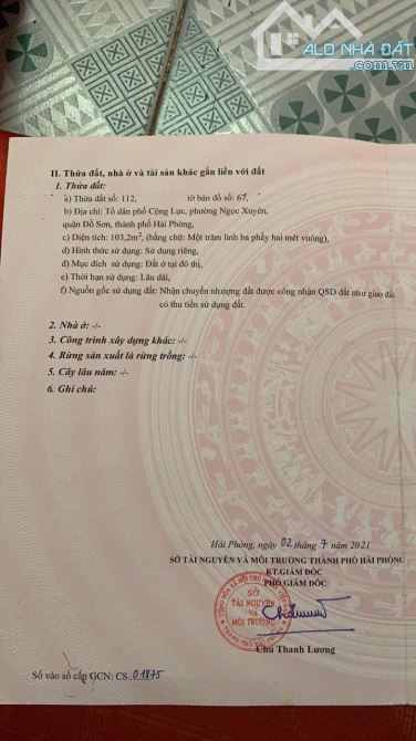 Lô góc TDP Cộng Lực, phường Ngọc Xuyên, Đồ Sơn, Hải Phòng 102m - 2