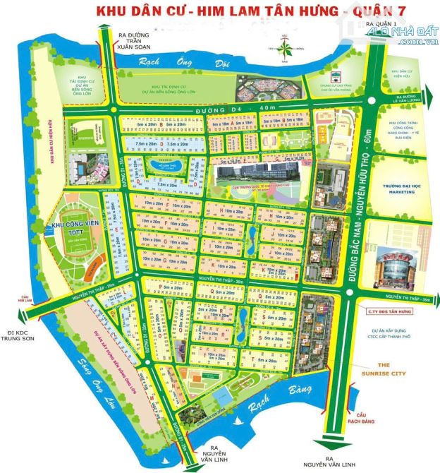 Bán Đất Mặt Tiền đường số Khu himlam Quận 7 , DT:10x20 giá ; 27 tỷ