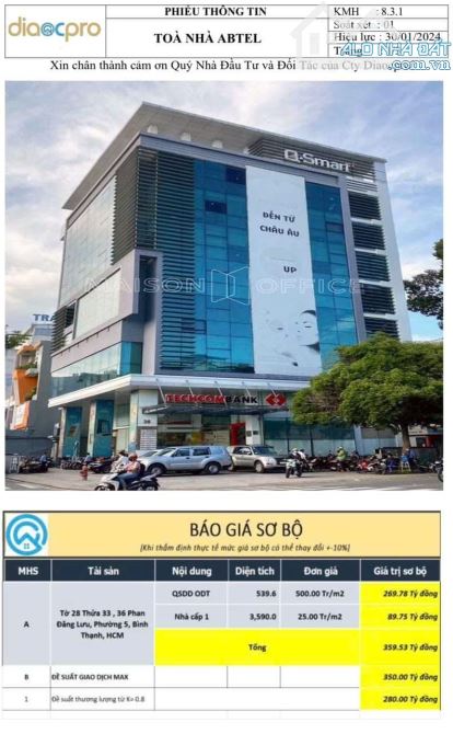 Building 2 MT Phan Đăng Lưu - Lam Sơn, P.6 Bình Thạnh (25x25) 2H 10 tầng St - 1