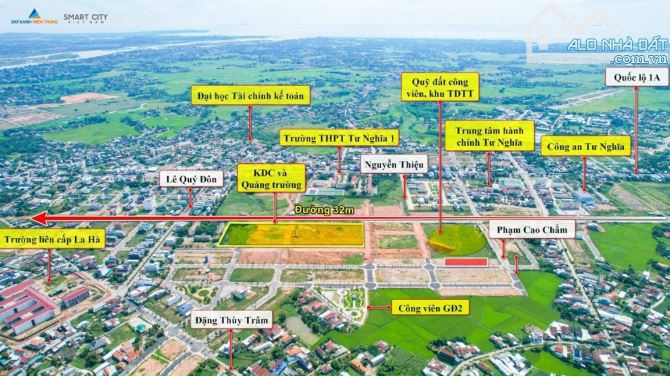 Bán gấp lô đất ngay cổng Tài Chính Kế Toán, kề khu Quảng Trường Tư Nghĩa La Hà, Quảng Ngãi