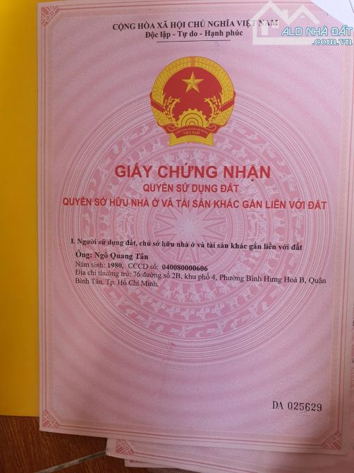 Bán đất 1/ đường Vĩnh Lộc, Bình Hưng Hòa B, Bình Tân - 4