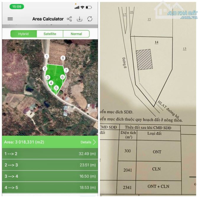 ✨ 2.341m2 View Rừng Thông (300m2 ONT), Ngang 80M Mặt tiền Bê tông rộng, ngay KDC - 2.25 Tỷ - 4