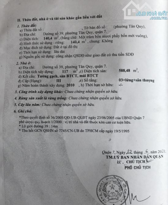 BÁN TÒA NHÀ 5 TẦNG ĐƯỜNG SỐ P.TÂN QUY NGANG 7.8M DÀI 18M GIÁ 25 TỶ. Bấm xem chi tiết - 7