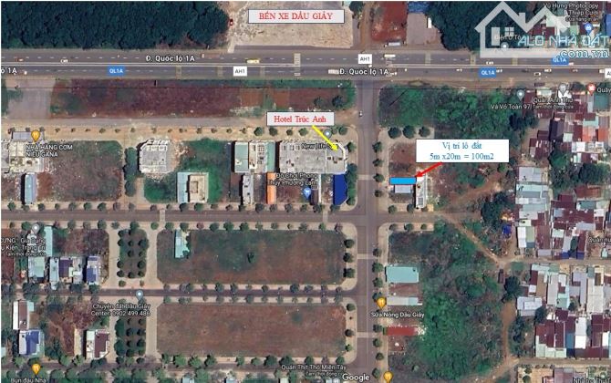 Bán đất thổ cư DT 100m2 - Mặt tiền Đường D21 - Khu Đô Thị Dầu Giây (KDC A1- C1)