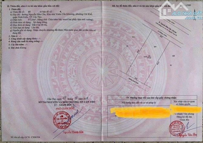 Bán nền biệt thự đường nguyễn hữu cầu khu Cồn Khương dt 973m2 sổ hồng full thổ cư - 1