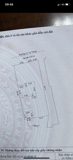 Bán đất MT Lý Tự Trọng - Hải châu - đà nẵng - dt 409m2 giá 150tr/m2
