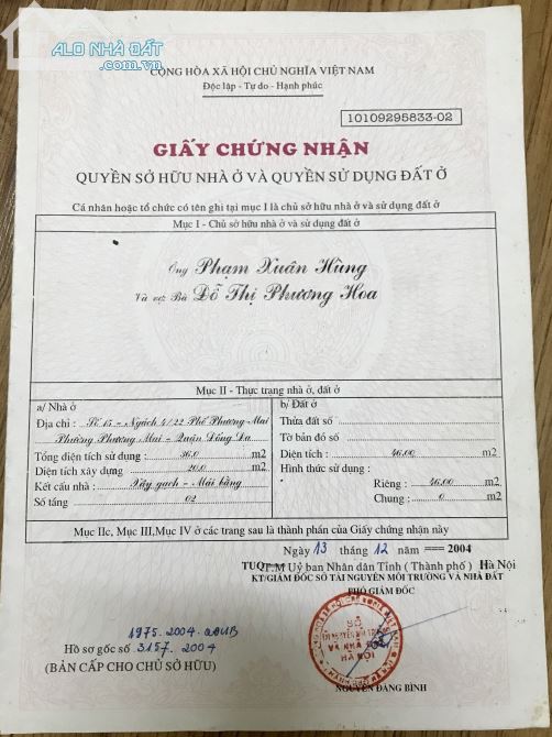 Bán nhà 5 tầng Ngõ 4 Phương Mai Dt 36m2 Mt 4m, Giá 4,3 tỷ