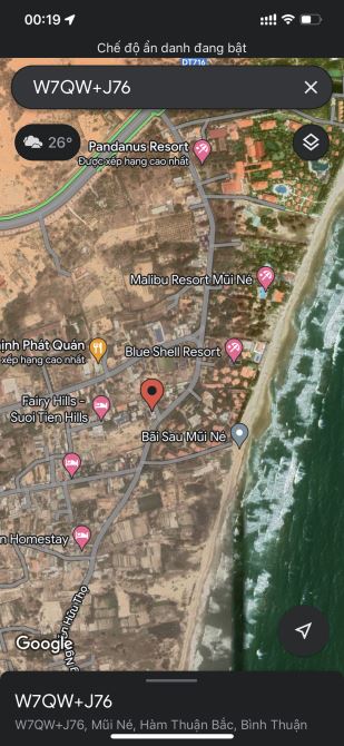 Cần bán mảnh 1011m2- đường Nguyễn Hữu Thọ, Khu Phố 5, Phường Mũi Né, TP Phan Thiết, BT