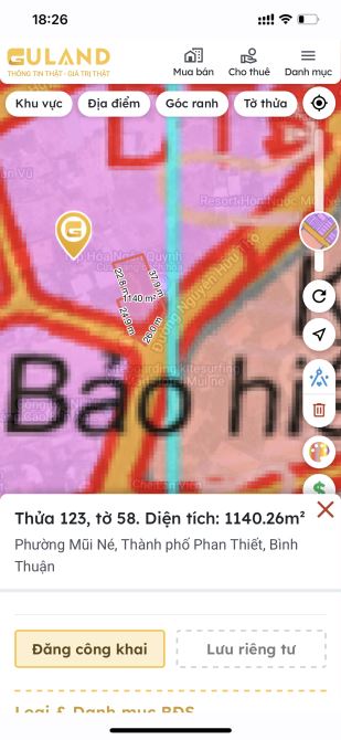 Cần bán mảnh 1011m2- đường Nguyễn Hữu Thọ, Khu Phố 5, Phường Mũi Né, TP Phan Thiết, BT - 2